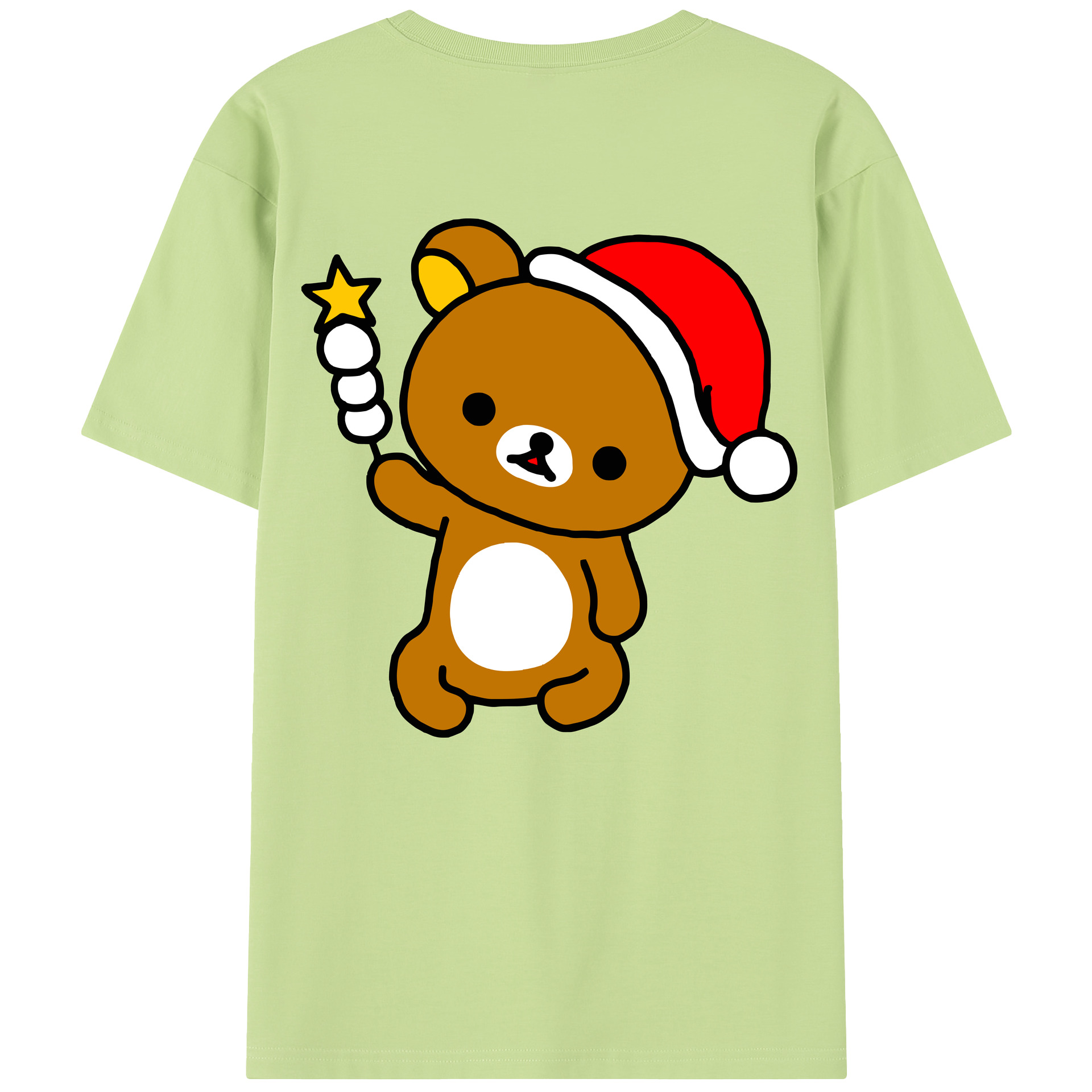 （画像用） リラックマ リラックマ キイロイトリ Rilakkuma Korilakkuma Kiiroitori 綿100％半袖Tシャツ（背面プリント）